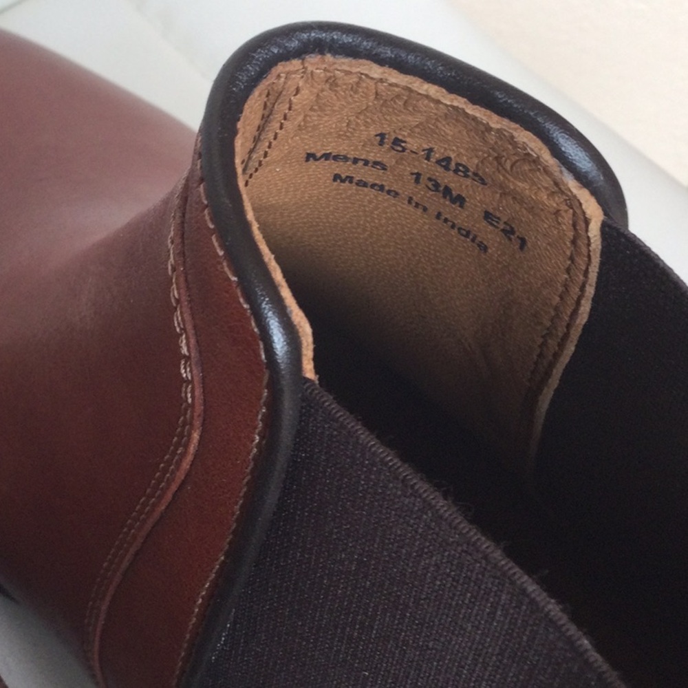 NWOB Mens Johnston & Murphy 13M Henrick Cognac Full Grain Chelsea Boot - Picture 7 of 12